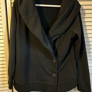 Black Button-Up Women's Hoodie